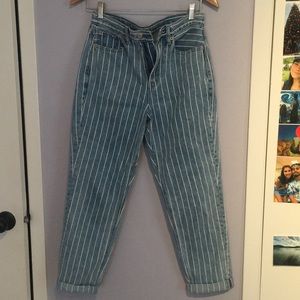American Eagle pinstripe mom jeans